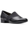 Clarks Juliet Gem Womens Leather Slip-on Loafers In Black Combi