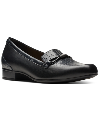 Clarks Women's Juliet Shine Slip-on Loafers In Black Croc