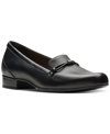 Clarks Women's Juliet Shine Slip-on Loafers In Black Leat