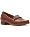 Clarks Women's Juliet Shine Slip-on Loafers In Tan Leathe
