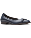 Clarks Women's Lyrical Sky O-ring Strapped Ballet Flats In Navy Leath