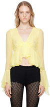 BLUMARINE YELLOW RUFFLED BLOUSE