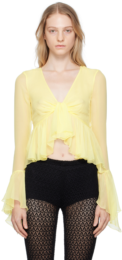 Blumarine Ruffled Blouse In Yellow