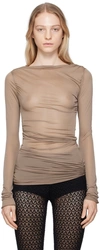 BLUMARINE TAUPE SEMI-SHEER BLOUSE