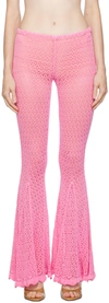 Blumarine Mid-rise Flared Trousers In Pink