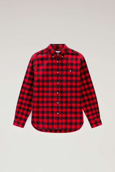 Woolrich Traditional Plaid-check Flannel Shirt In Red Buffalo