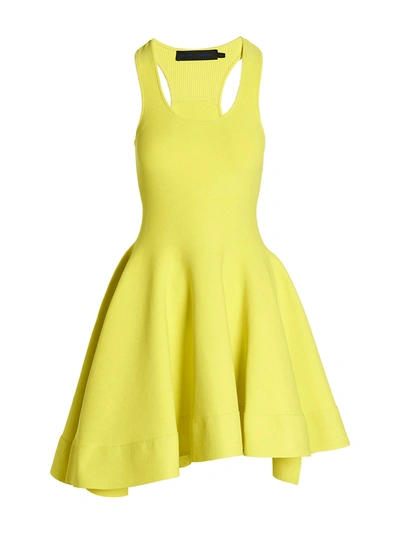 Proenza Schouler Asymmetric Stretch-knit Mini Dress In Yellow