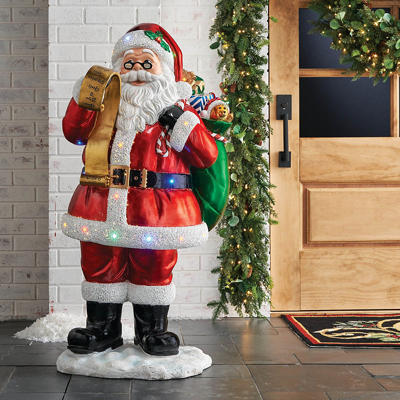 Frontgate Nice List Santa Led And Fiber-optic Yard Ornament
