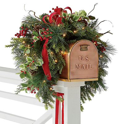 Frontgate Christmas Cheer Mailbox Swag