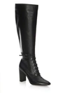 GIANVITO ROSSI Lace-Up Leather Knee-High Boots