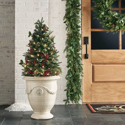 Frontgate Set Of 2 Christmas Cheer 3 Ft. Pathway Trees
