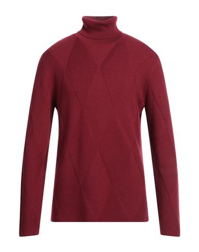 Alpha Studio Man Turtleneck Burgundy Size 42 Wool In Red