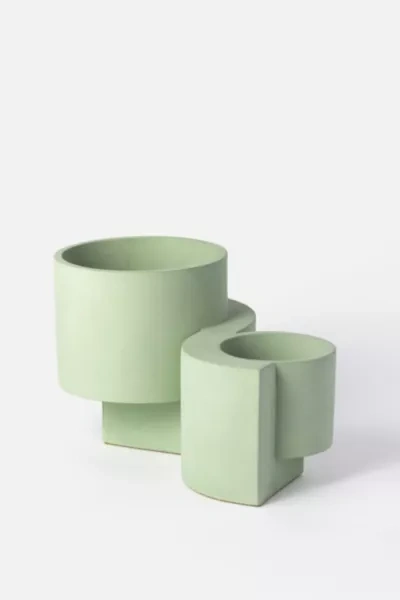 TORTUGA FORMA CONCRETE PLANTER - SET OF 2 IN MINT AT URBAN OUTFITTERS