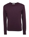 Tsd12 Man Sweater Purple Size 3xl Merino Wool, Acrylic