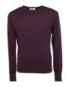 Tsd12 Man Sweater Purple Size 3xl Merino Wool, Acrylic In Purple