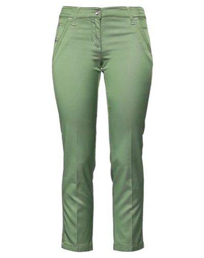 Jacob Cohёn Woman Cropped Pants Green Size 30 Cotton, Viscose, Elastane In Green