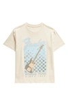 Treasure & Bond Kids' Cotton Graphic T-shirt In Ivory Whitecap World Tour
