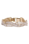 Nordstrom Baguette Cubic Zirconia Twisted Bracelet In Clear- Gold