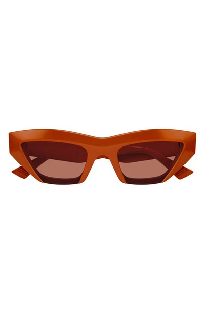Bottega Veneta Cat-eye Acetate Sunglasses In Shiny Solid Orang