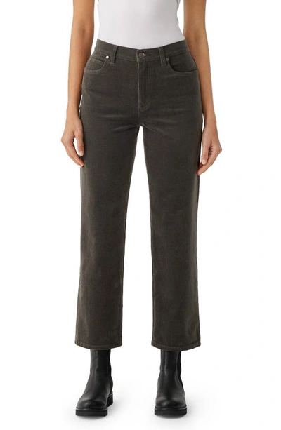 Eileen Fisher High-rise Cropped Corduroy Pants In Grove