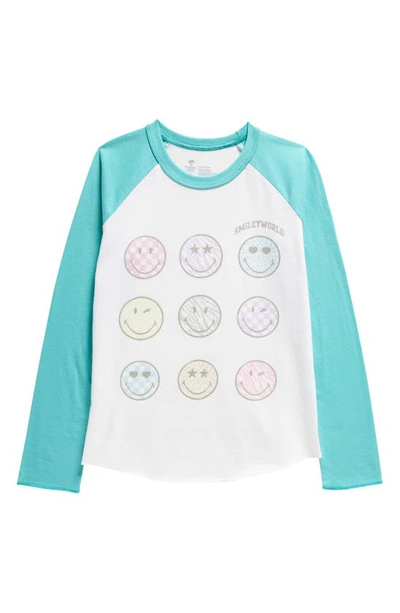 Tucker + Tate Kids' Raglan Sleeve Cotton Graphic T-shirt In White- Multi Smiley