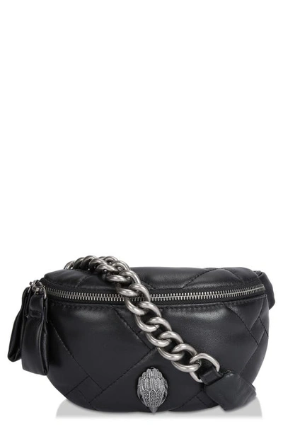 Kurt Geiger Kensington Leather Belt Bag In Black