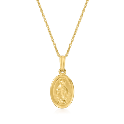Ross-simons Child's 14kt Yellow Gold Miraculous Medal Necklace