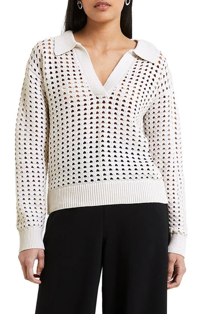 French Connection Manda Pointelle Sweater In White