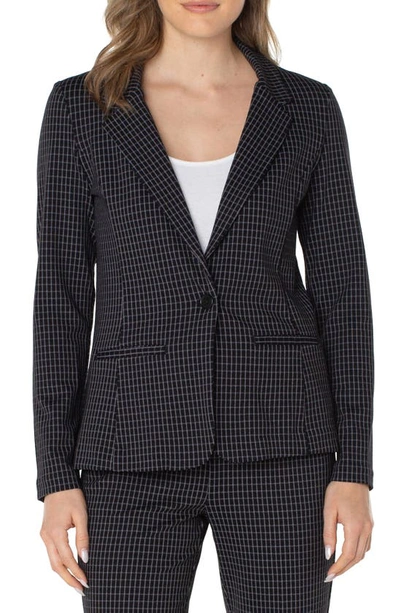 Liverpool Los Angeles Grid Fitted Blazer In Black/ White Grid