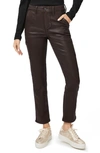 Paige Hoxton Coated High Waist Ankle Skinny Jeans In Chicory Coffee Luxe Coating