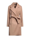 Vanessa Scott Woman Coat Light Brown Size Onesize Polyester, Viscose, Elastane In Beige