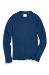 Billy Reid Mini Waffle Crewneck T-shirt In Denim Blue