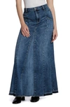 Wash Lab Denim Bliss Flare Denim Maxi Skirt In Shine Blue