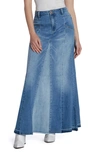 Wash Lab Denim Bliss Flare Denim Maxi Skirt In Spark Blue