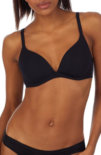 Dkny Table Tops Underwire Plunge Bra In Black