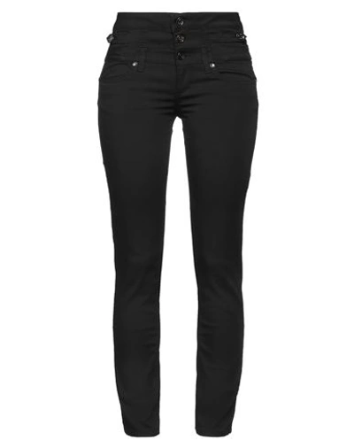 Liu •jo Woman Pants Black Size 28w-30l Cotton, Polyester, Elastane, Soft Leather In Black