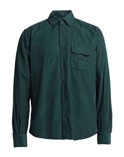 Glanshirt Man Shirt Deep Jade Size 15 Cotton In Green