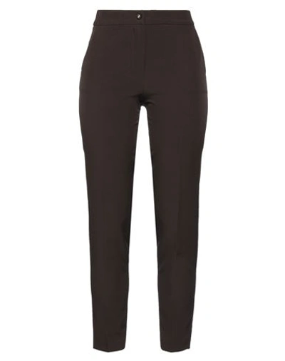 Mem.js Mem. Js Woman Pants Dark Brown Size 4 Polyester, Elastane In Brown