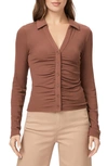 PAIGE LAFAYETTE CENTER RUCHED KNIT TOP