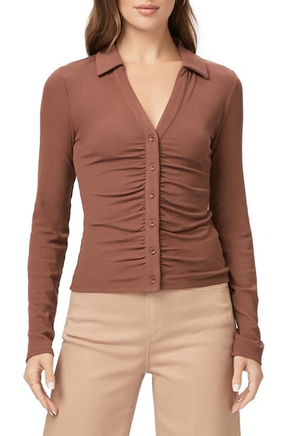 Paige Lafayette Center Ruched Knit Top In Rosewood