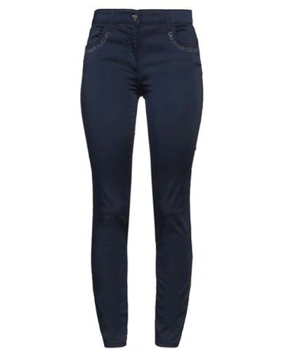 Liu •jo Woman Pants Navy Blue Size Xxs Cotton, Polyester, Elastane In Navy Blue
