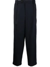 Apc Renato Pleated Wool Trousers In Blue