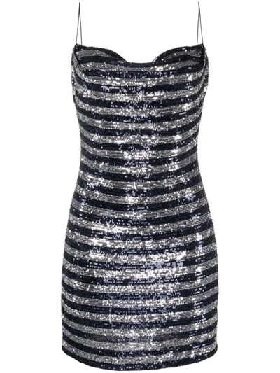 BALMAIN BALMAIN BABYDOLL COWL NECK GLITTER SHORT DRESS CLOTHING