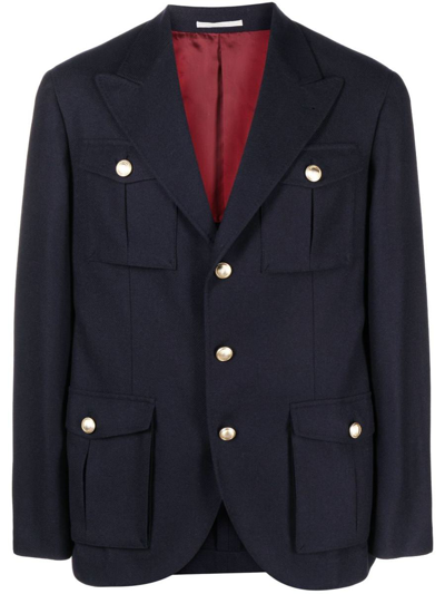 Brunello Cucinelli Men's Deconstructed Jacket In Blue