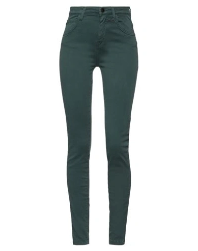 Massimo Rebecchi Woman Pants Dark Green Size 4 Cotton, Elastane In Green