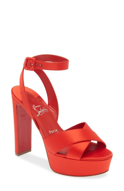 Christian Louboutin Supramariza Platform Sandal In R633 Ole/ Lin Ole