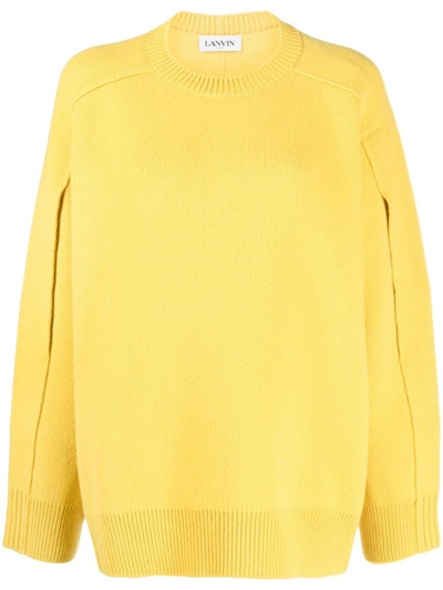 Lanvin Cape-back Knitted Jumper In Yellow &amp; Orange