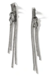 John Hardy Sterling Silver Love Knot Chain Drop Earrings In Silver