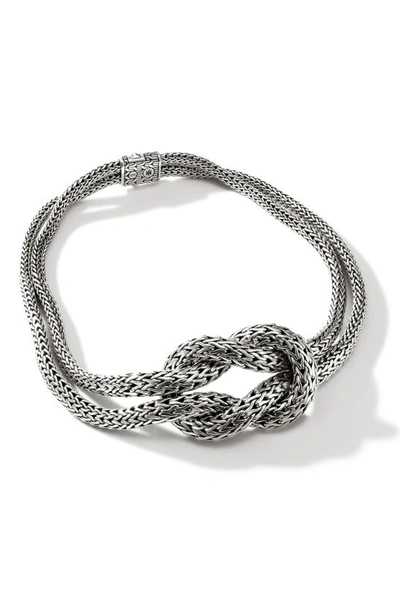 John Hardy Love Knot Graduated Necklace In Silver