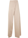 Max Mara Fantino Asymmetric Wide-leg Trousers In White